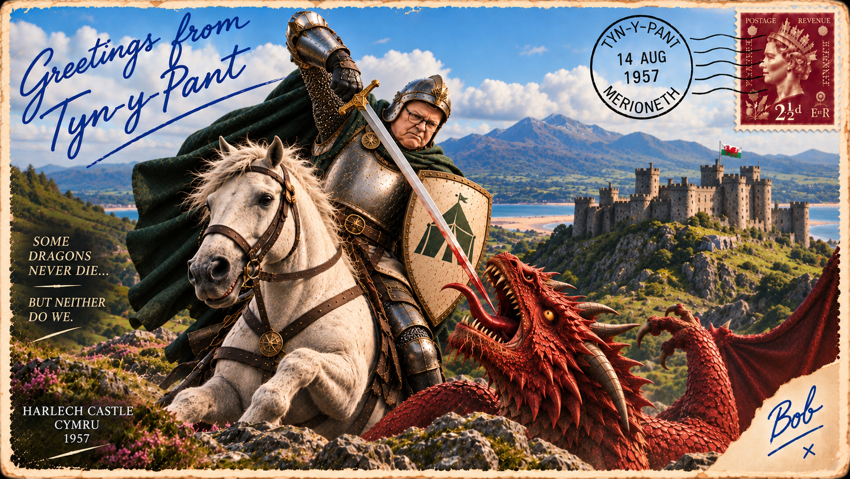 Tyn-y-Pant postcard from the Bob campaign series