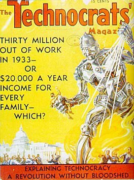 Yellow cover of a period Technocrats' Magazine.